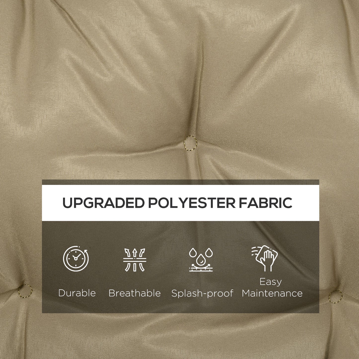 Brown Polyester Outdoor Bench Cushion - 3 Seat Swing Replacement