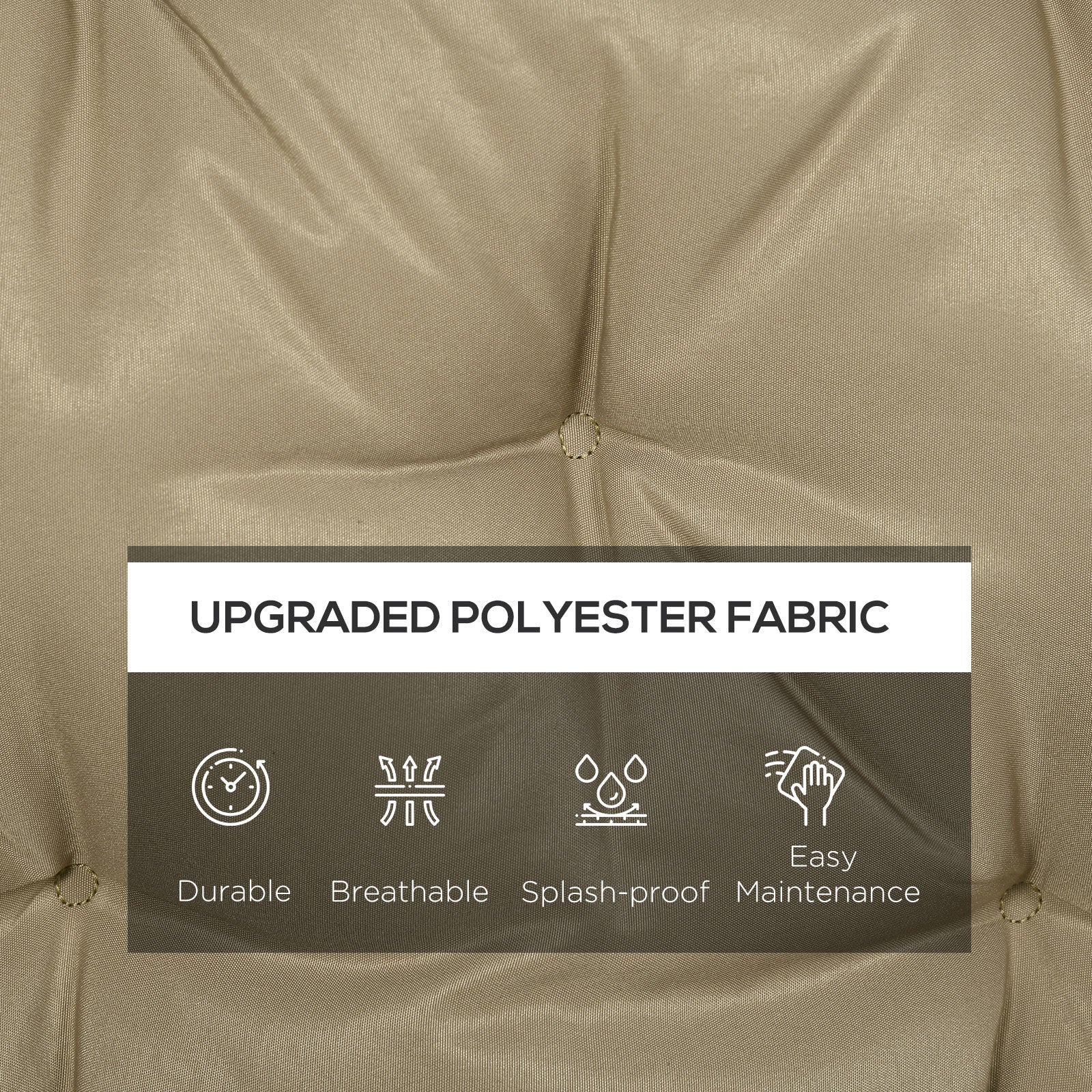 Brown Polyester Outdoor Bench Cushion - 3 Seat Swing Replacement