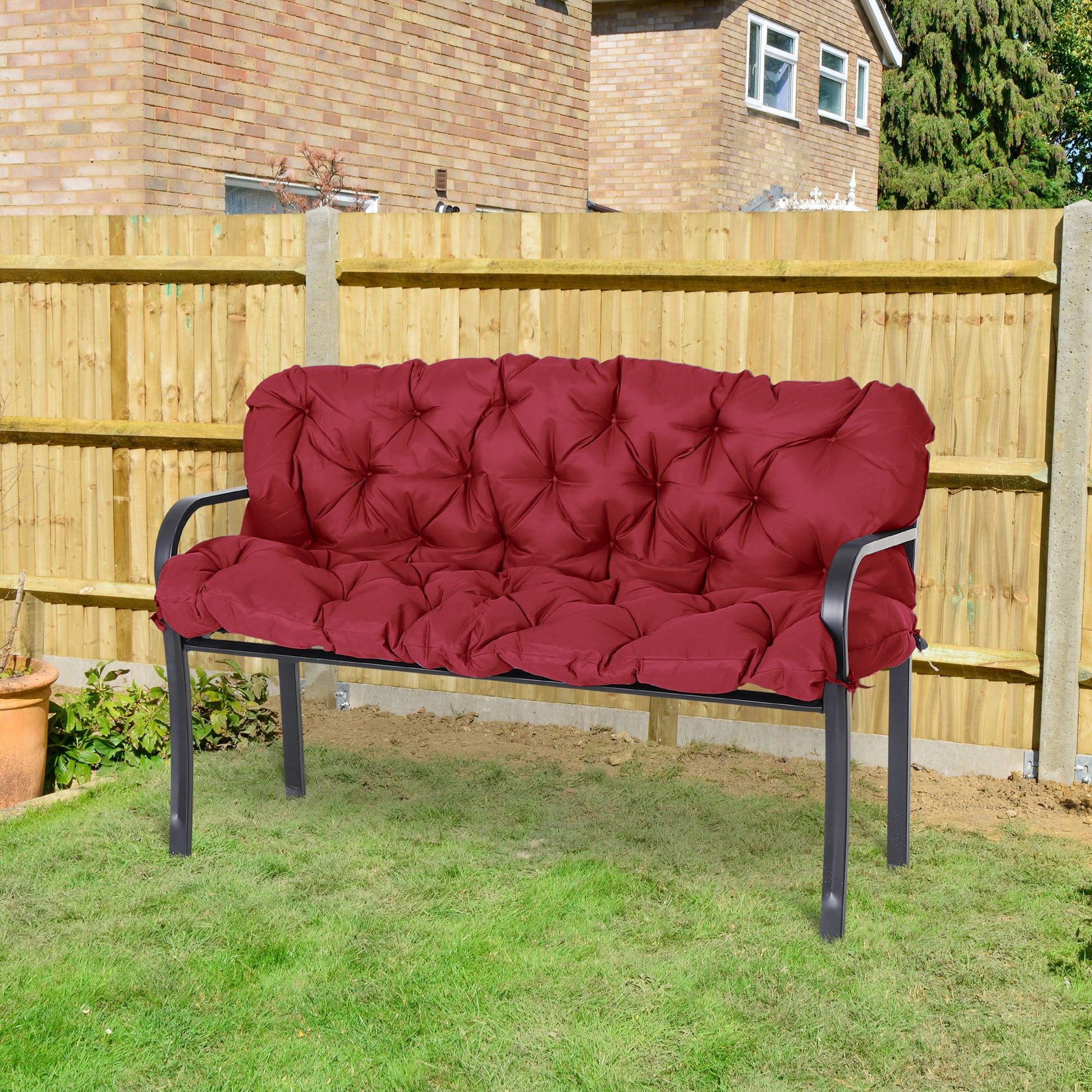 Red Outdoor Bench Cushion - 59" x 38.5" Polyester