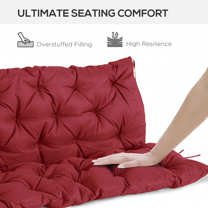 Red Outdoor Bench Cushion - 59" x 38.5" Polyester