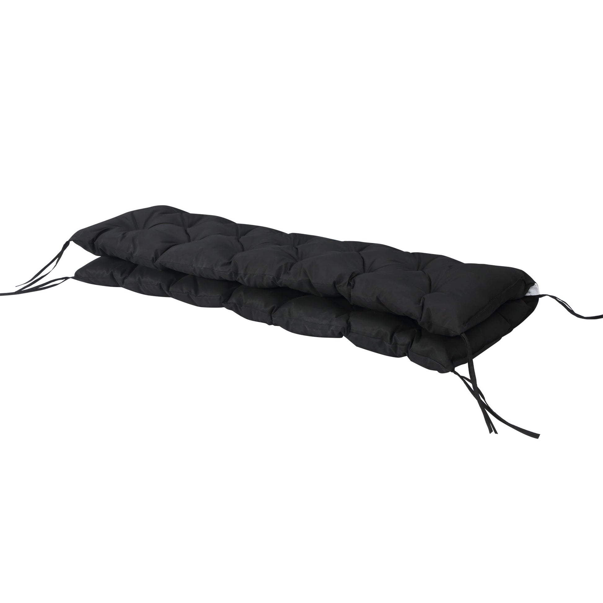 Black Polyester Outdoor Bench Cushions - 3-Seat Swing Replacement