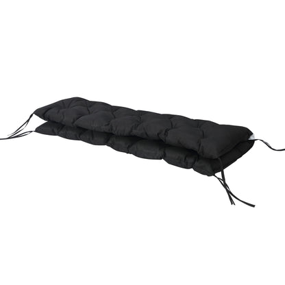 Black Polyester Outdoor Bench Cushions - 3-Seat Swing Replacement