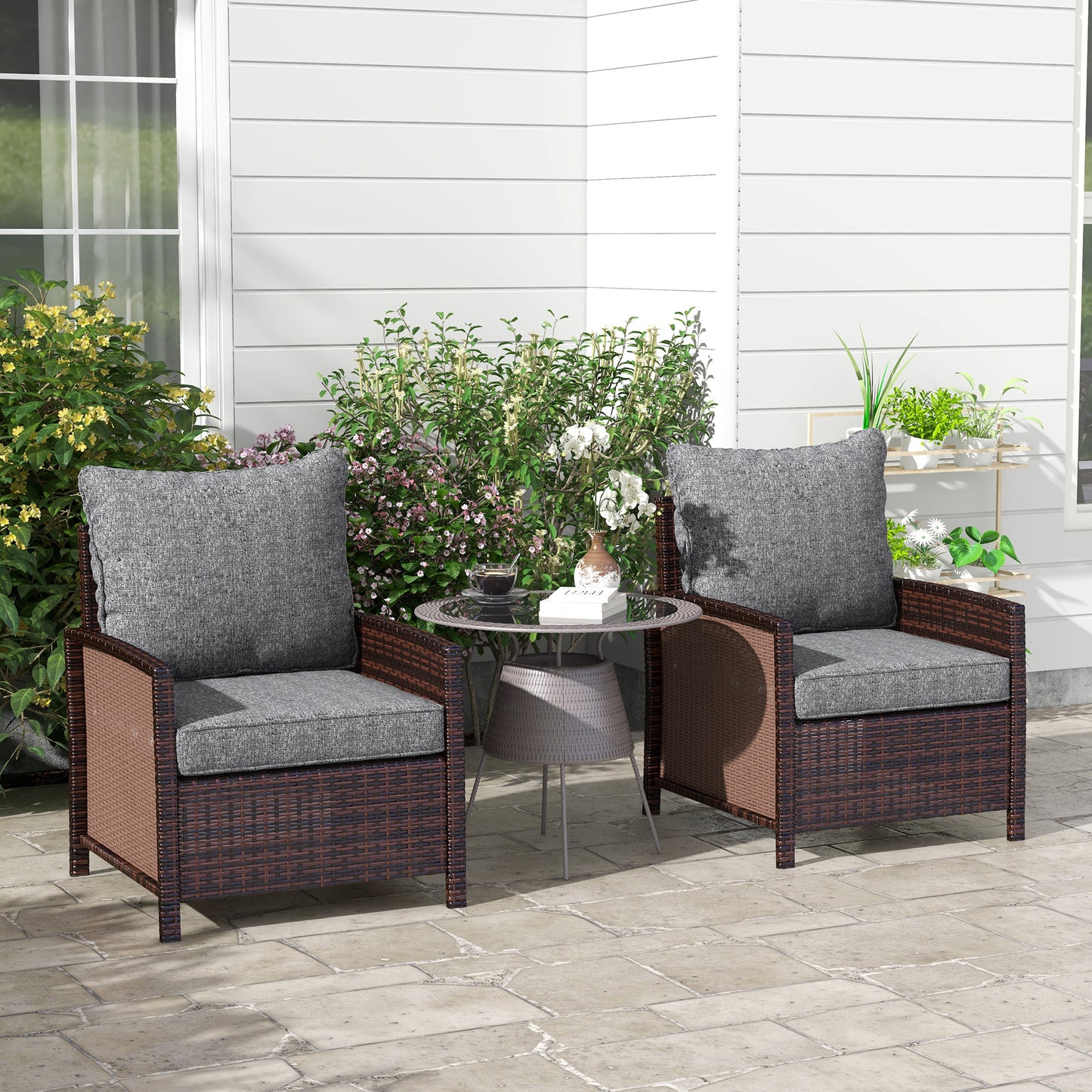 Gray Patio Chair Cushions - 4 Piece Set, Fabric Replacement