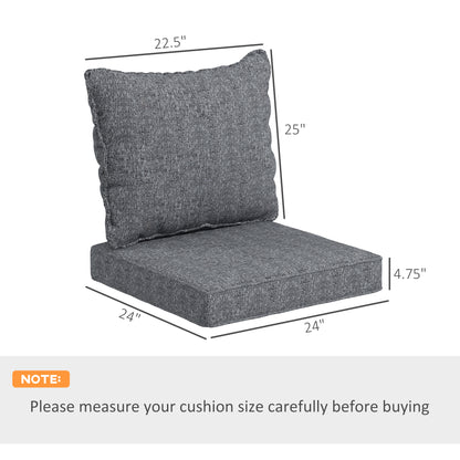 Gray Patio Chair Cushions - 4 Piece Set, Fabric Replacement