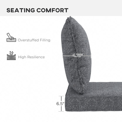 Gray Patio Chair Cushions - 4 Piece Set, Fabric Replacement