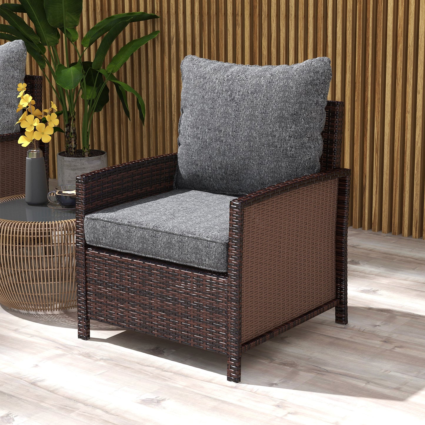 Gray Patio Chair Cushions - 4 Piece Set, Fabric Replacement