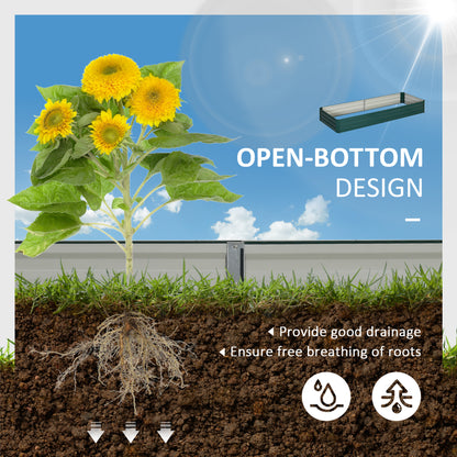 95" Steel Raised Garden Planter Box - Green Outdoor Growing Bed