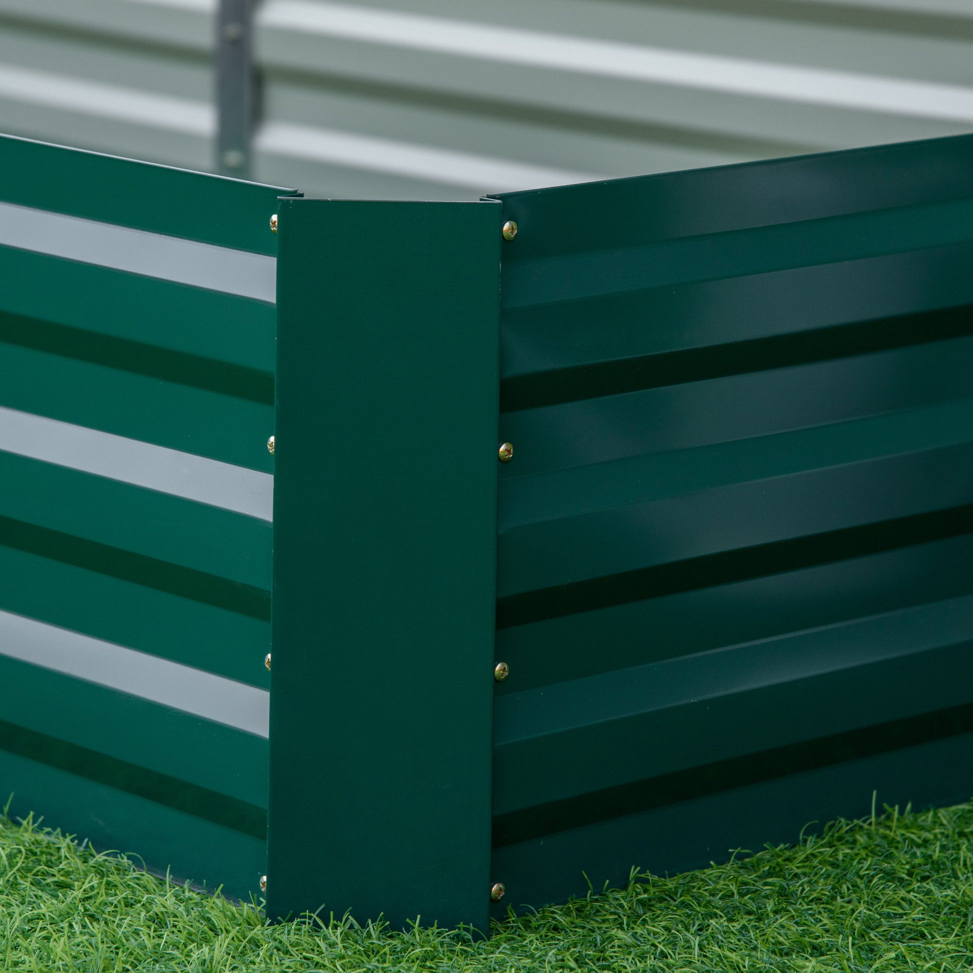 95" Steel Raised Garden Planter Box - Green Outdoor Growing Bed