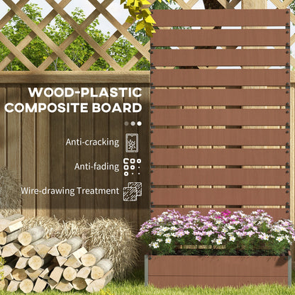Outdoor Raised Garden Bed with Trellis - Brown Wood Planter
