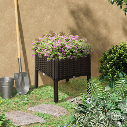 Brown Polypropylene Raised Garden Bed with Legs - 15.75" x 15.75"