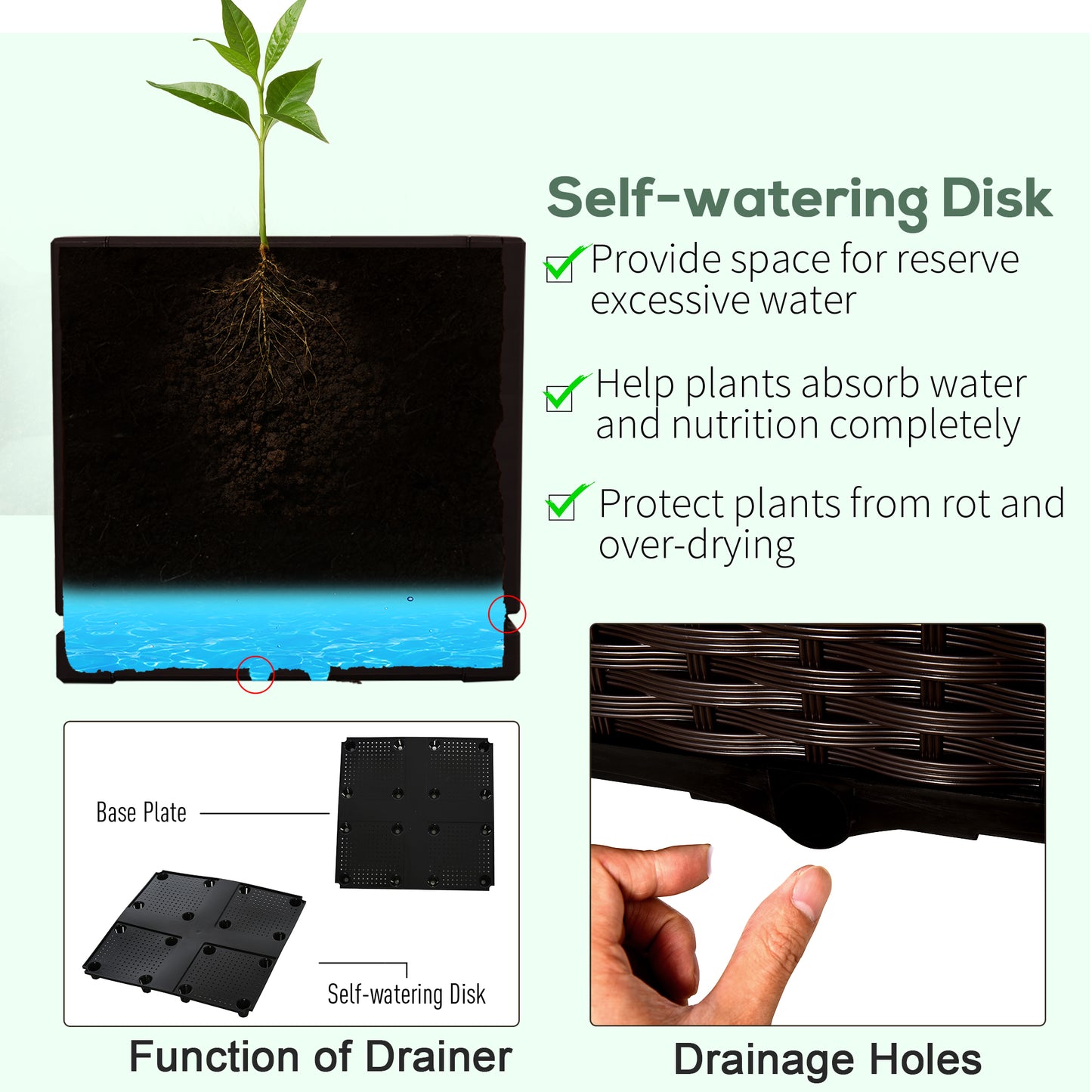 Outdoor Outsunny 2 Piece Raised Garden Beds - Weather-Ready Planters for Flowers &