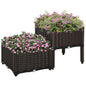 Outsunny 2 Piece Raised Garden Bed with Legs, Self-Watering Planter Box Raised Bed to Grow Flowers, Herbs & Vegetables, Gray