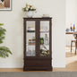 Cherry Glass Display Cabinet - 3 Shelves, Adjustable Storage for Living Room