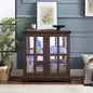LED Curio Display Cabinet,Antique Display Cabinet with Adjustable Shelves,Retro Design Quality Showcase with Lattice Doors Elegant Bookcase and Storage Cabinet for Home Decor and Organization CHE