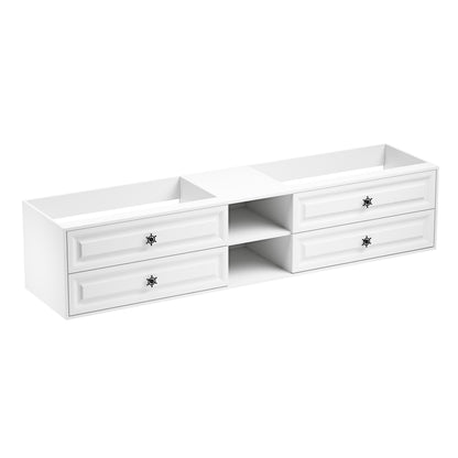 96" Wall Hung Bathroom Vanity Cabinet Fits Double Sinks, Cabinet Only (Countertop and Sinks Not Included)