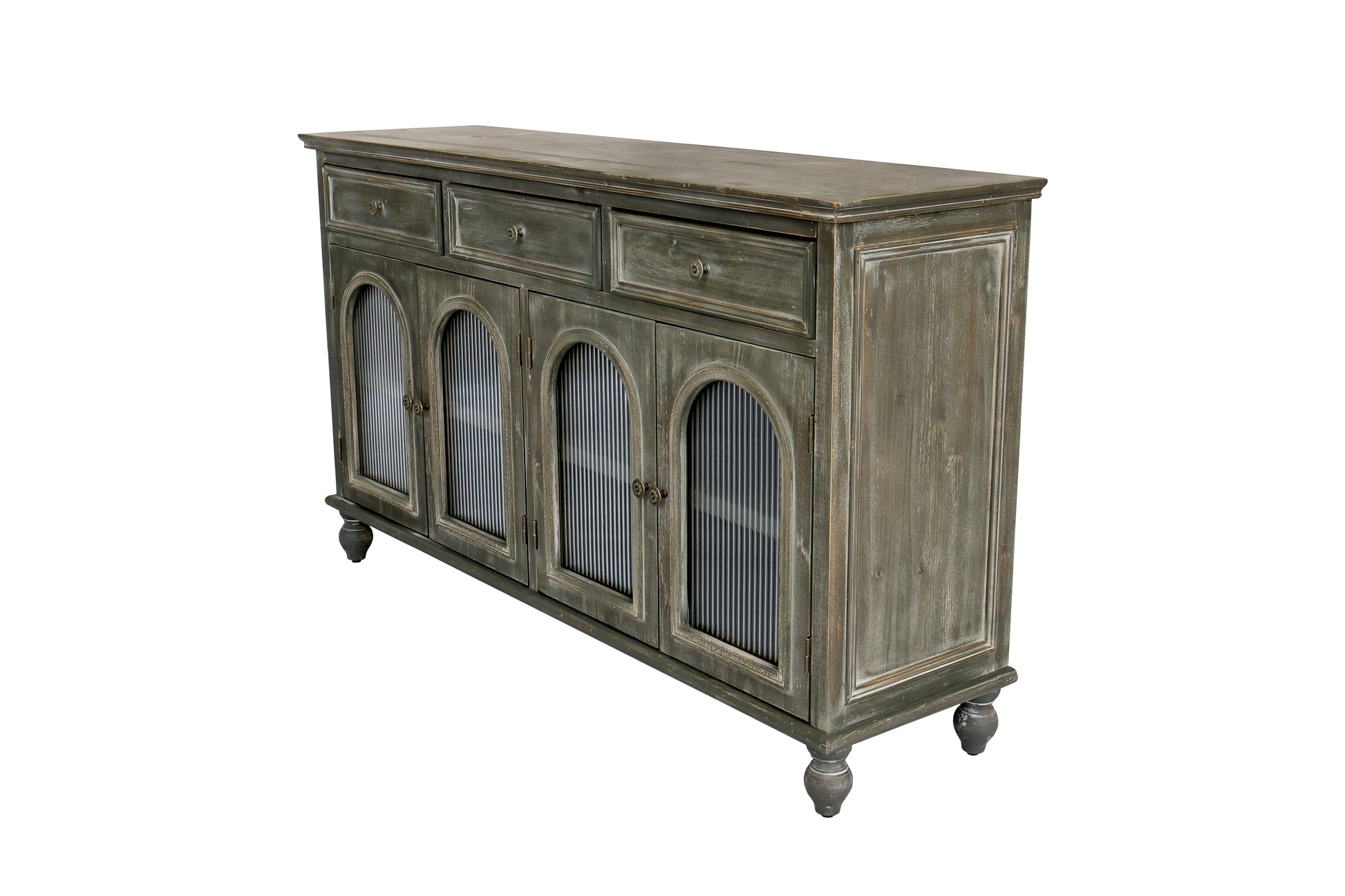 Black & Gray Farmhouse Sideboard Buffet Cabinet - 59" Storage for Living Room