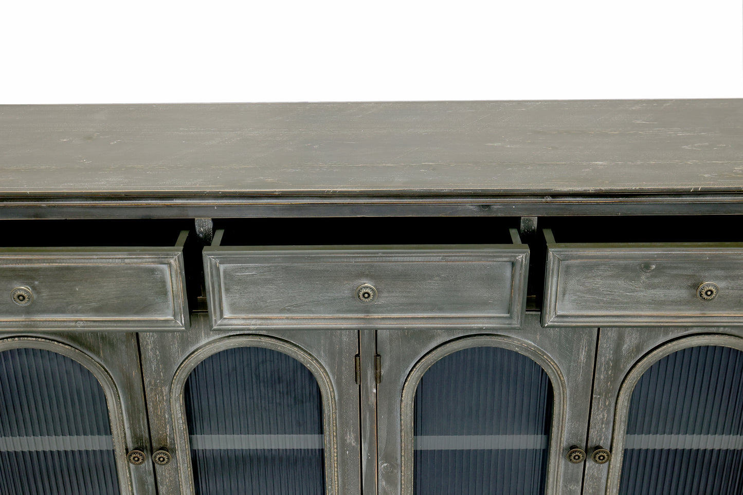 Black & Gray Farmhouse Sideboard Buffet Cabinet - 59" Storage for Living Room