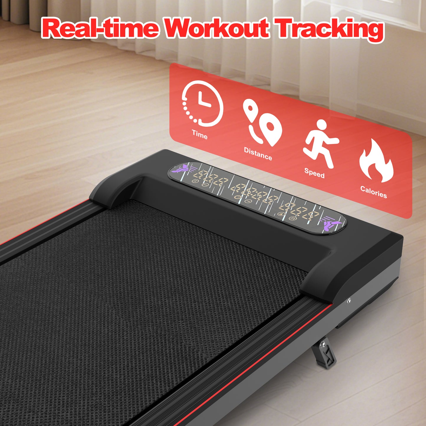 Foldable Treadmill with Vibration Pad, 2.0HP Motor for Home Fitness