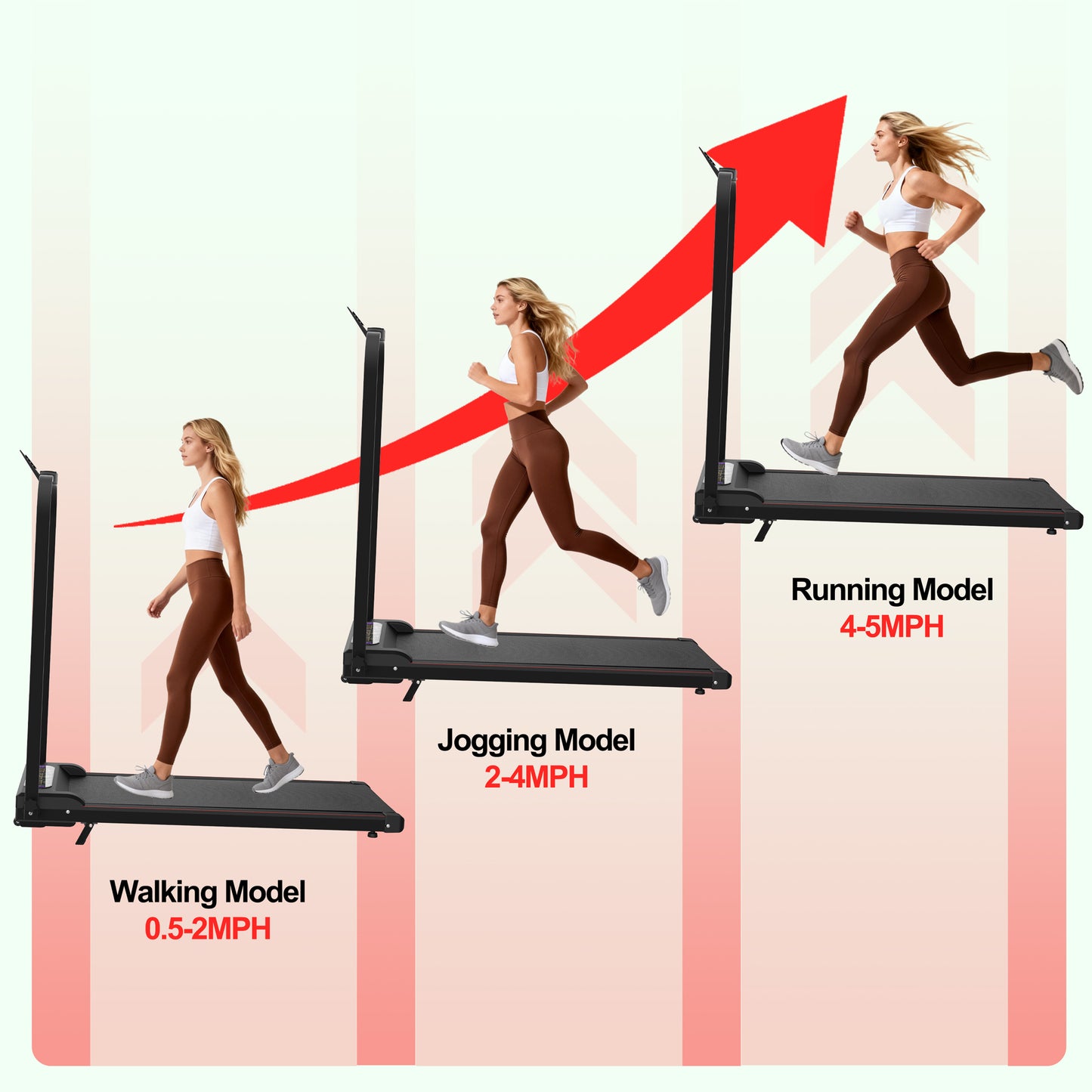 Foldable Treadmill with Vibration Pad, 2.0HP Motor for Home Fitness