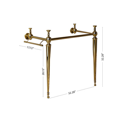 Gold Iron Bathroom Vanity - Freestanding Console