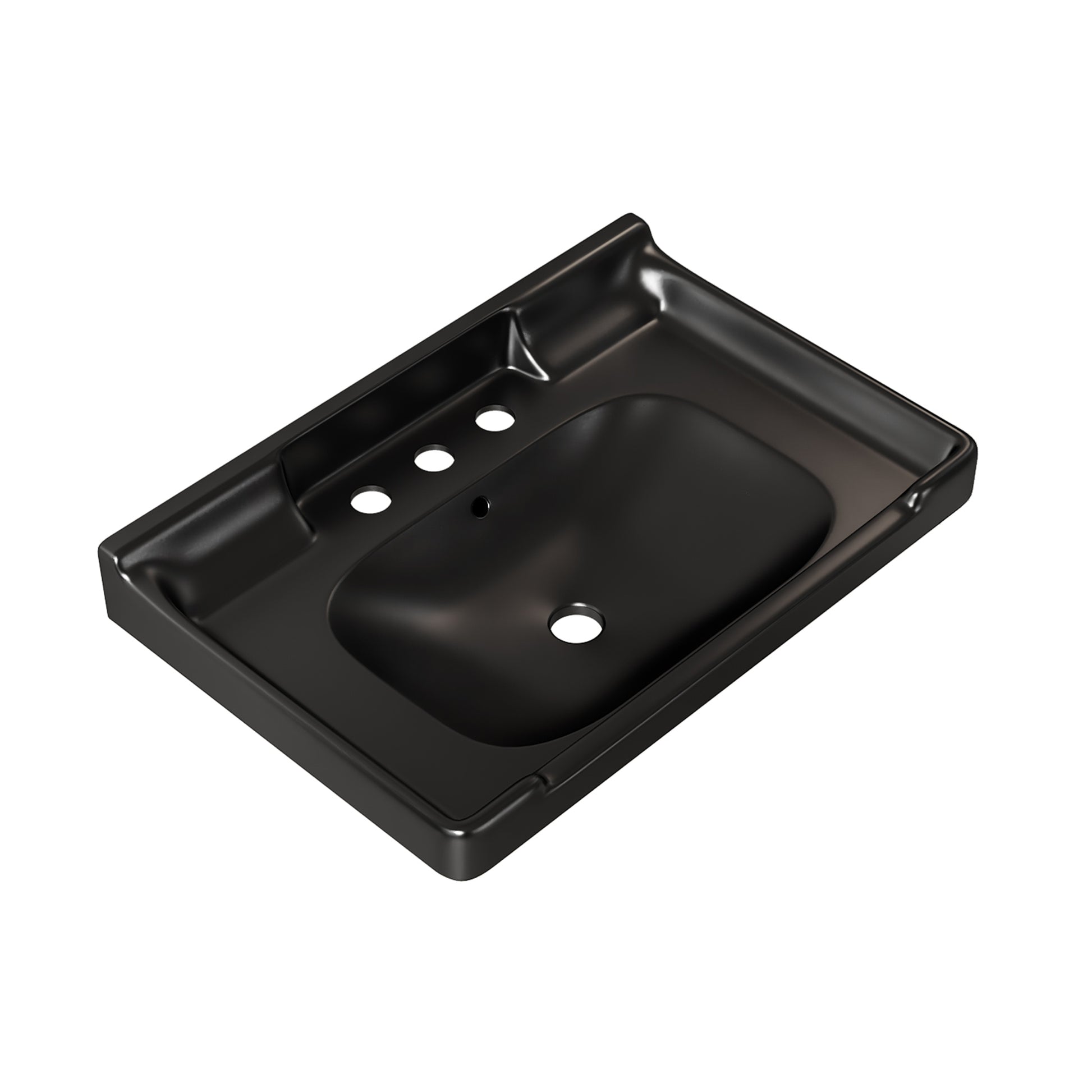 VICI 28" Bathroom Ceramic Basin with 3 pre-drilled hole, NO Cabinet and Faucet, Black