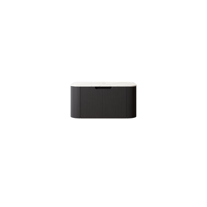 DINA 30'' Wall Mounted Cabinet, with Carrara White Artificial Marble Countertop and Drawer, NO Basin, NO Faucet, Black Color