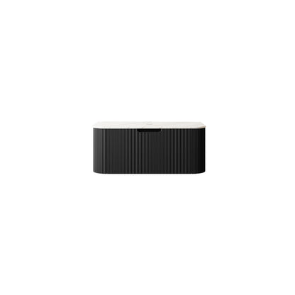 DINA 36'' Wall Mounted Cabinet, with Carrara White Artificial Marble Countertop and Drawer, NO Basin, NO Faucet, Black Color