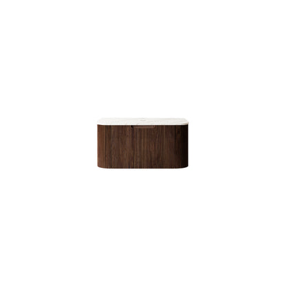 DINA 30'' Wall Mounted Cabinet, with Carrara White Artificial Marble Countertop and Drawer, NO Basin, NO Faucet, Dark Walnut Woodgrain Color