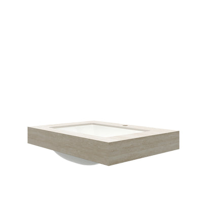 Beige Sintered Stone Bathroom Vanity Top with Ceramic Basin