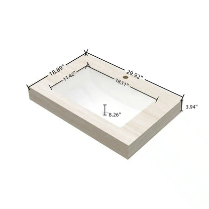 Beige Sintered Stone Bathroom Vanity Top with Ceramic Basin