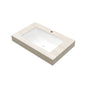 30" MURI Roma Travertine-Pattern Sintered Stone Countertop and Undermount Ceramic Basin with One Standard Pre-drilled Faucet Hole, NO Cabinet, NO Faucet and Sink Cover