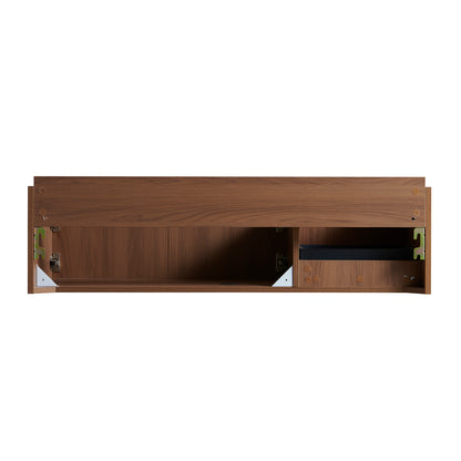 47" Brown Oak Wood Bathroom Vanity with Storage