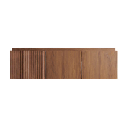 48" MURI Brown Oak Woodgrain Plywood Cabinet with Double Doors and One Drawer, NO Basin and Top, NO Faucet and Sink Cover