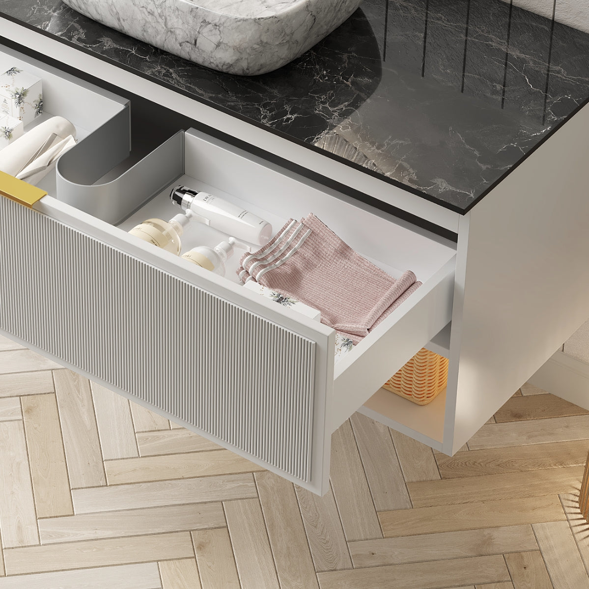 48 Inch Bathroom Vanity with Stone Top