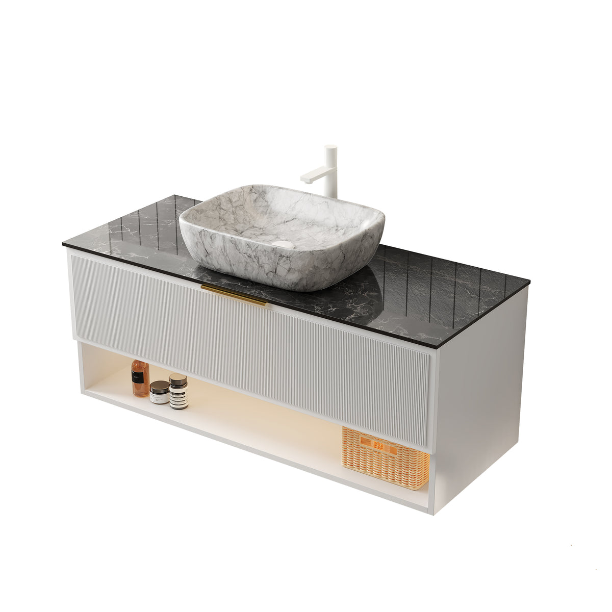 48 Inch Bathroom Vanity with Stone Top