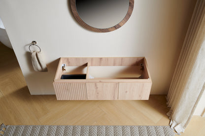 48" White Oak Bathroom Vanity - Plywood Cabinet with Storage