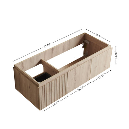 48" White Oak Bathroom Vanity - Plywood Cabinet with Storage