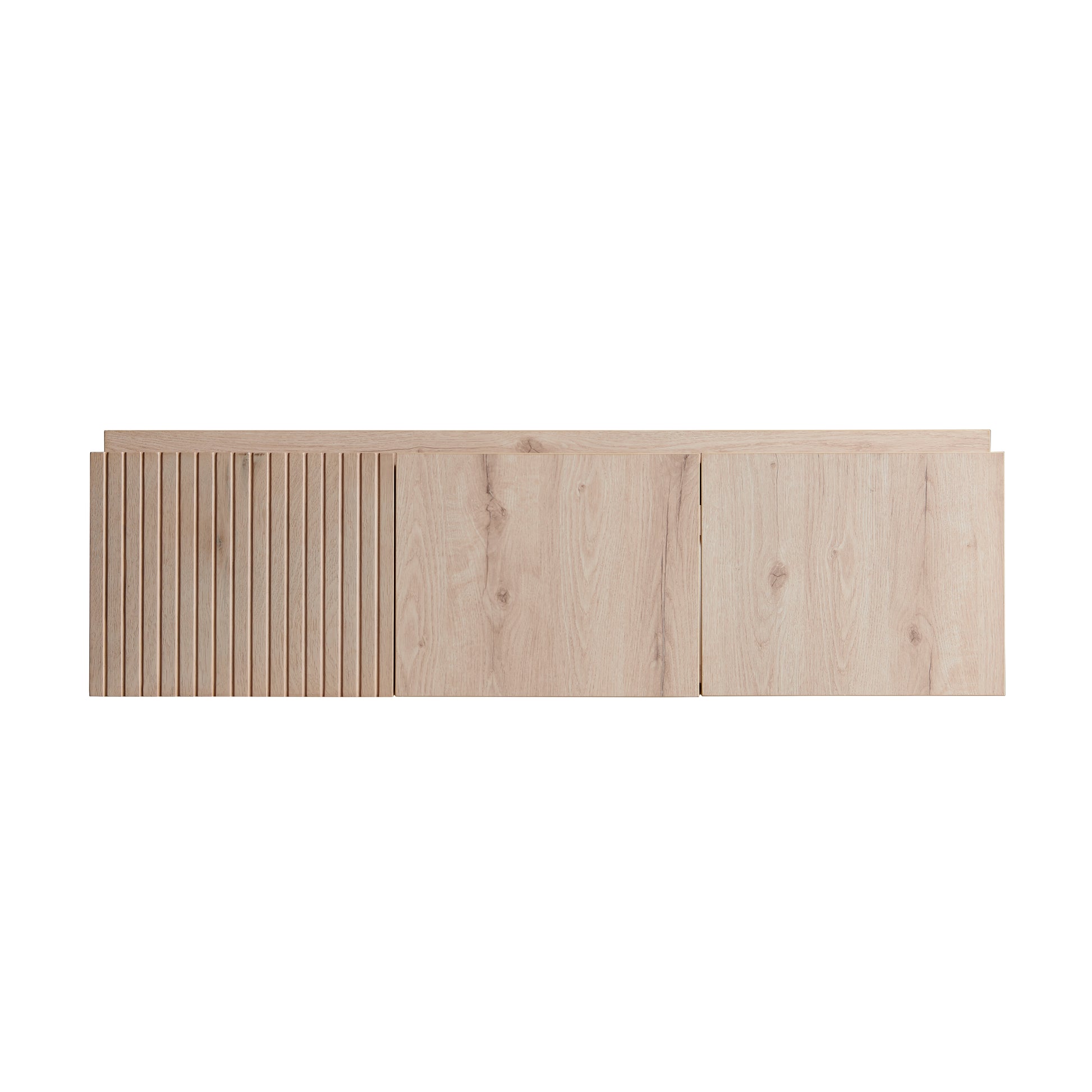 48" MURI White Oak Woodgrain Plywood Cabinet with Double Doors and One Drawer, NO Basin and Top, NO Faucet and Sink Cover