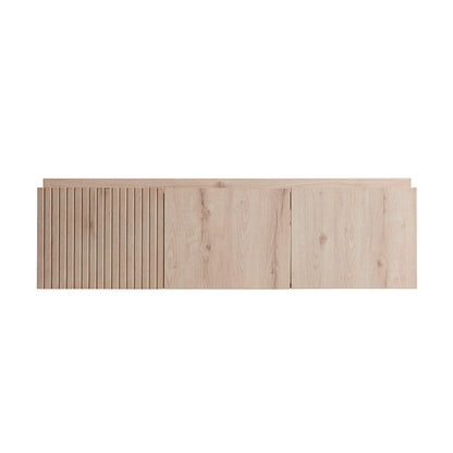 48" MURI White Oak Woodgrain Plywood Cabinet with Double Doors and One Drawer, NO Basin and Top, NO Faucet and Sink Cover