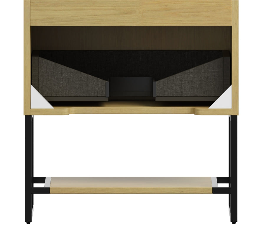 Golden Oak Bathroom Vanity Cabinet - 30" Freestanding Storage