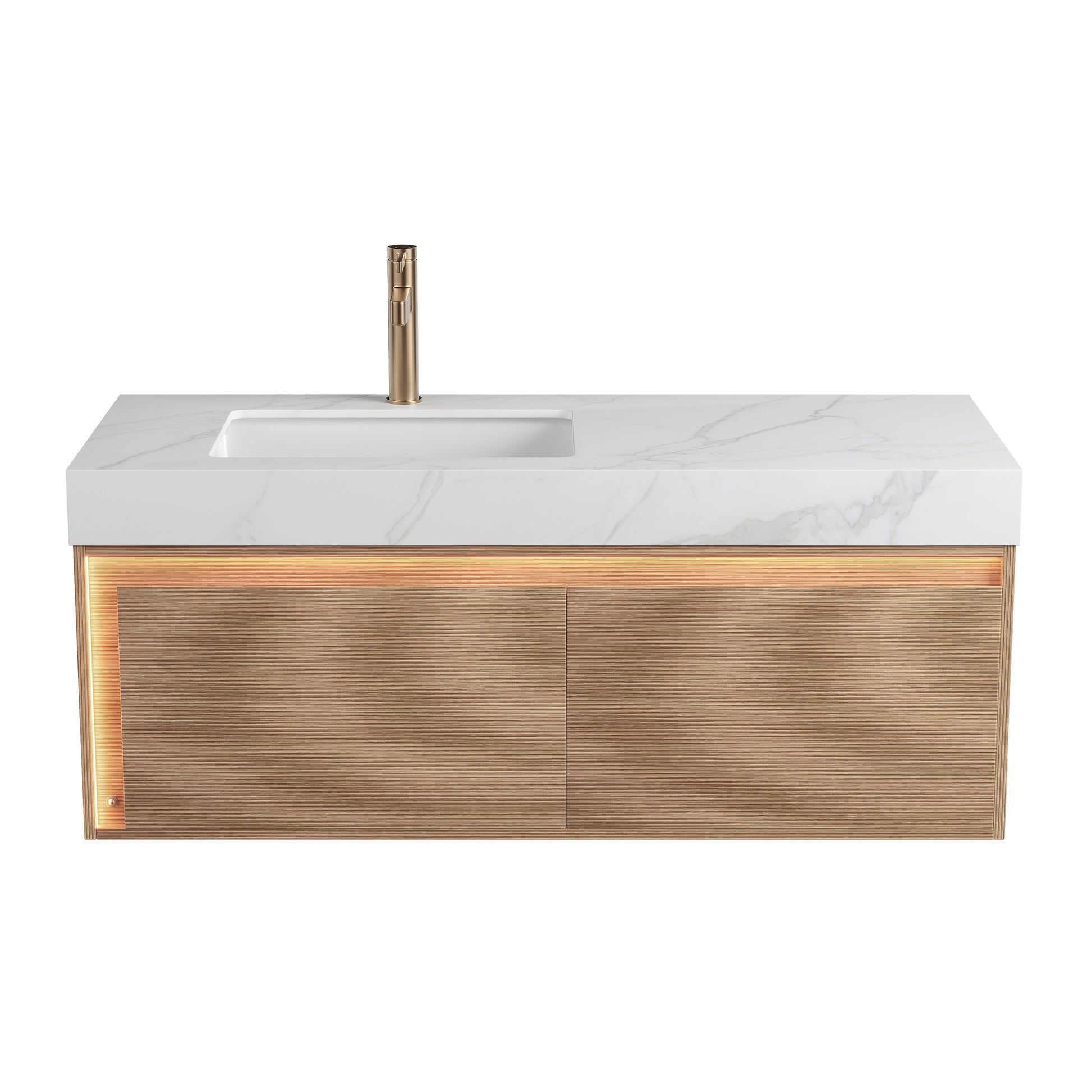 NYAH 48" Bathroom Vanity & Sink - Carrara White Sintered Stone