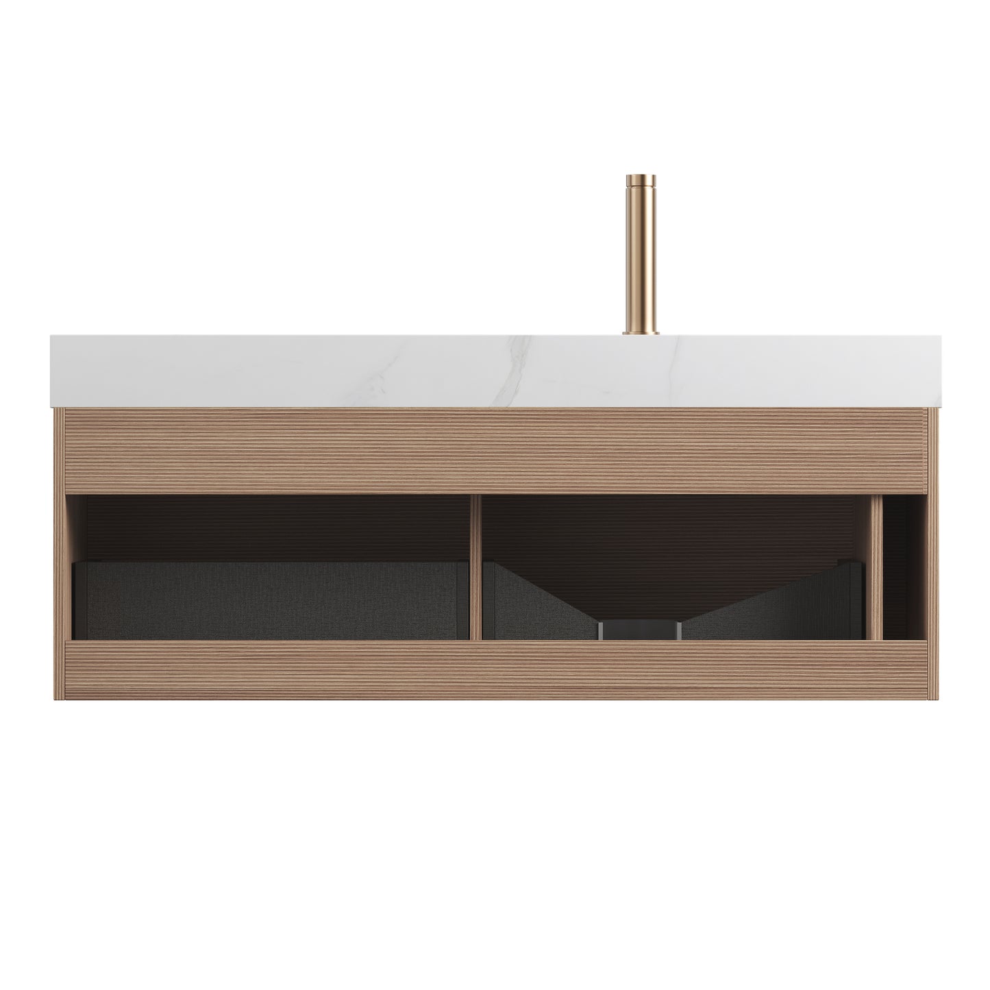 NYAH 48" Bathroom Vanity & Sink - Carrara White Sintered Stone