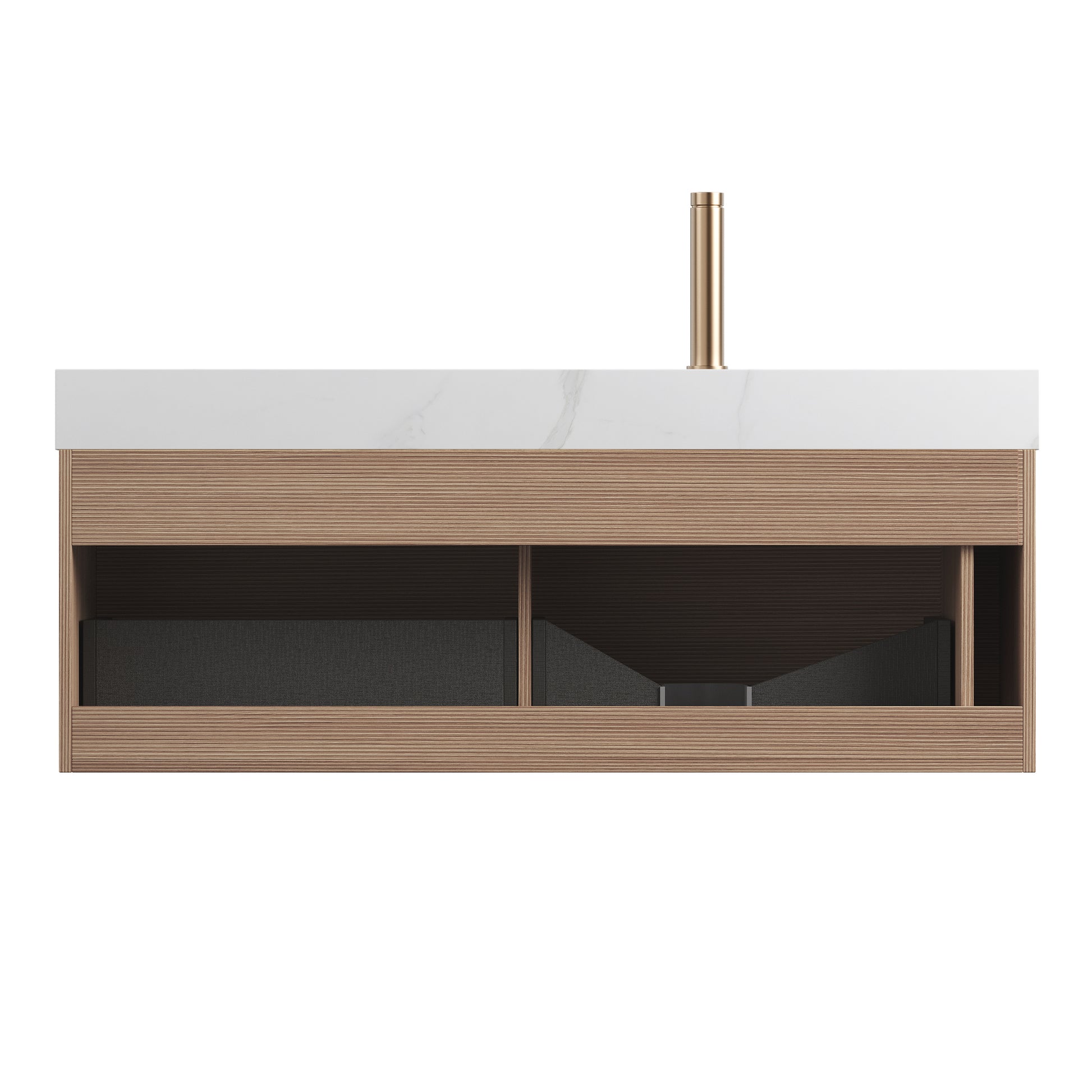 NYAH 48" Bathroom Vanity & Sink - Carrara White Sintered Stone
