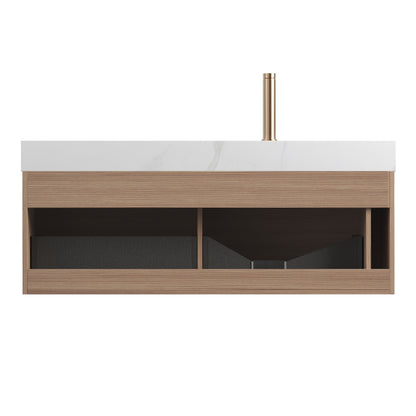 NYAH 48" Bathroom Vanity & Sink - Carrara White Sintered Stone