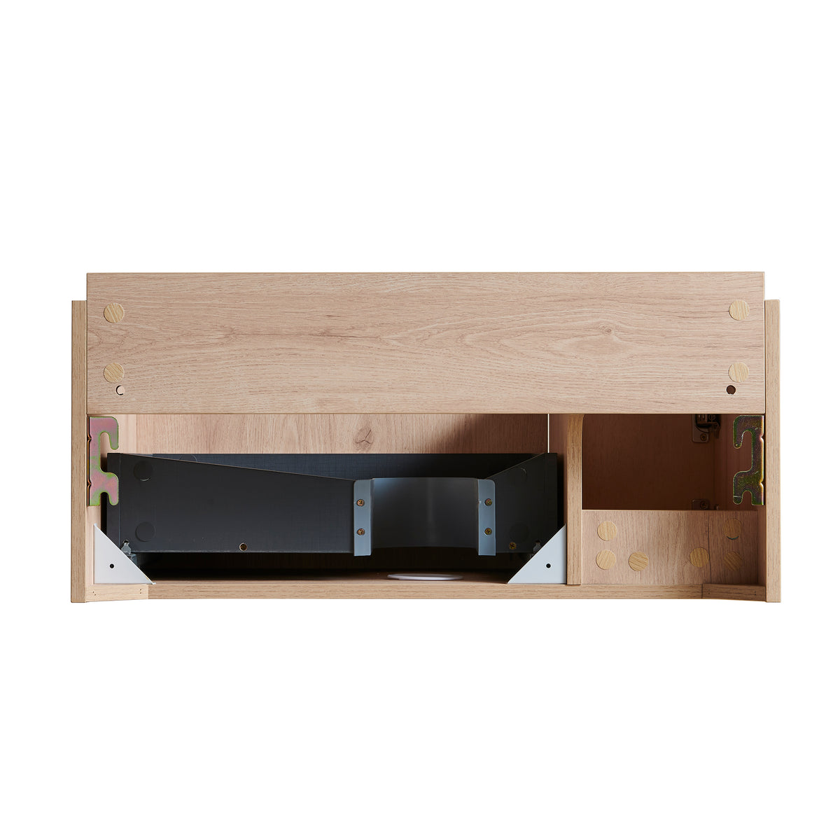 White Oak Bathroom Vanity with Double Doors & Drawer