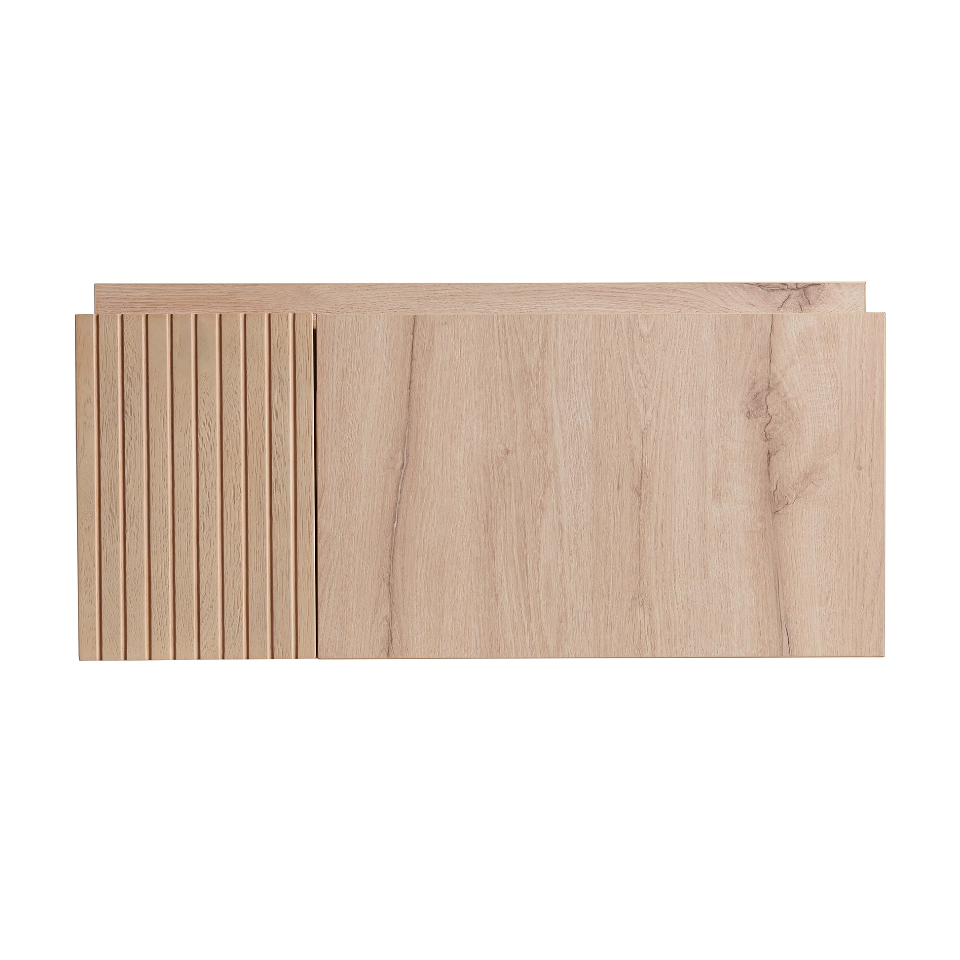 30" MURI White Oak Woodgrain Plywood Cabinet with Double Doors and One Drawer, NO Basin and Top, NO Faucet and Sink Cover