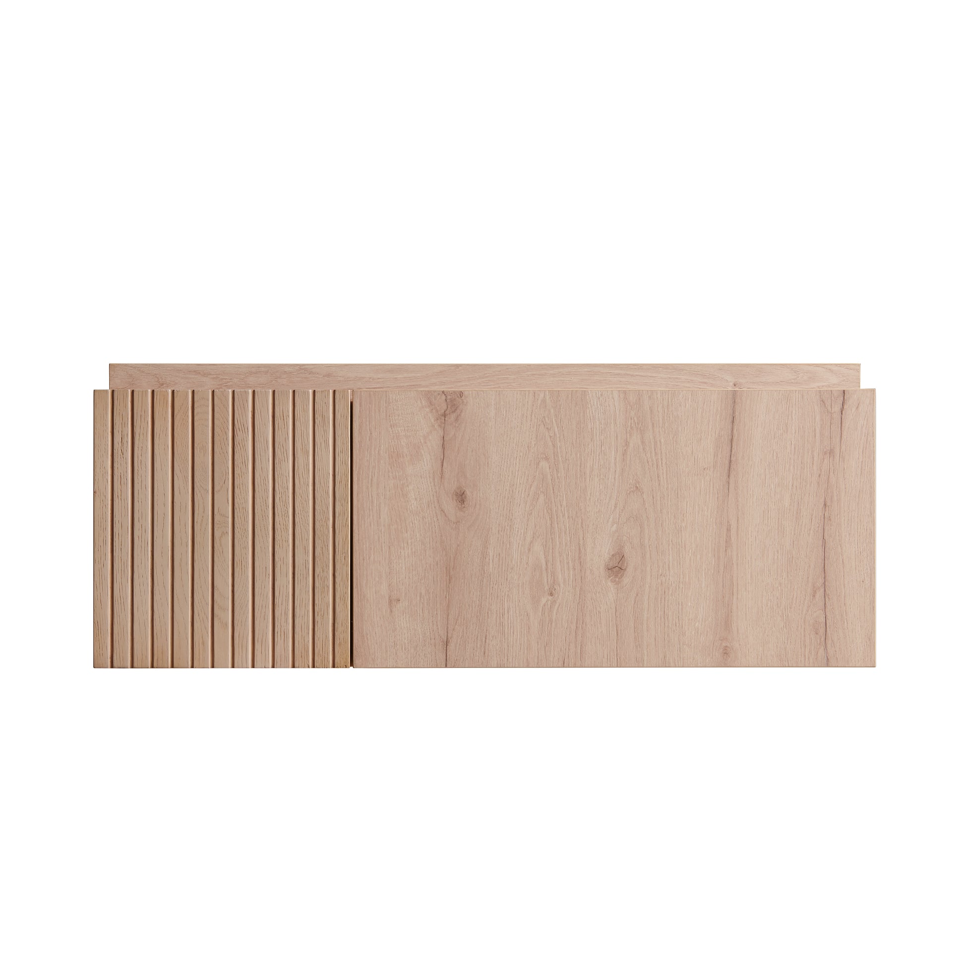 36" MURI White Oak Woodgrain Plywood Cabinet with Double Doors and One Drawer, NO Basin and Top, NO Faucet and Sink Cover