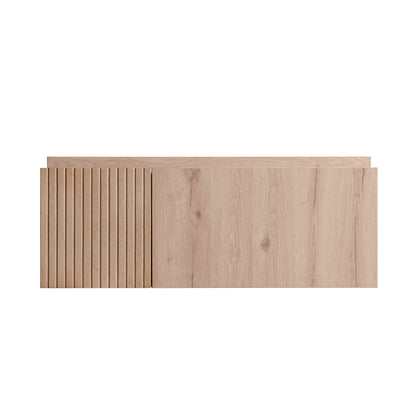36" MURI White Oak Woodgrain Plywood Cabinet with Double Doors and One Drawer, NO Basin and Top, NO Faucet and Sink Cover