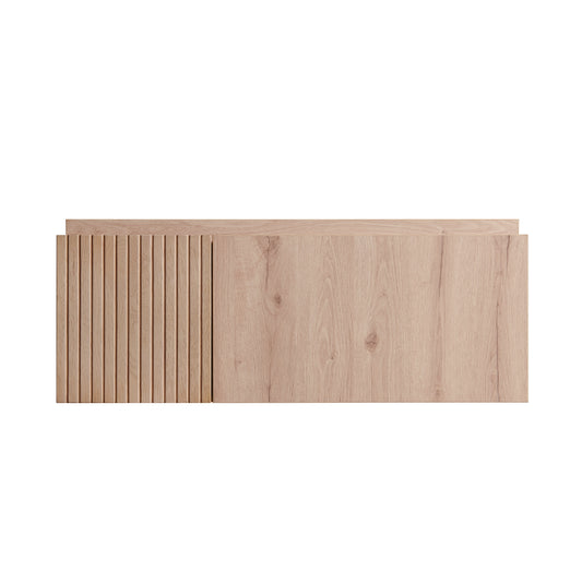 36" MURI White Oak Woodgrain Plywood Cabinet with Double Doors and One Drawer, NO Basin and Top, NO Faucet and Sink Cover