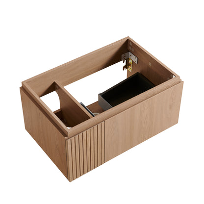Ancient Oak Plywood Bathroom Vanity Cabinet with Soft-Close Drawer